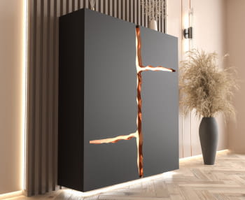 Zapatero Cubo Alto Negro/Cobre Z02 (120x29x134)