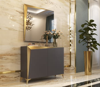Zapatero Recibidor Negro/Oro Z05 (120x29x94)