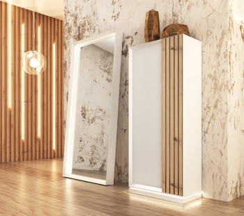 Zapatero Alto Blanco/Roble Z07 (60x29x126)