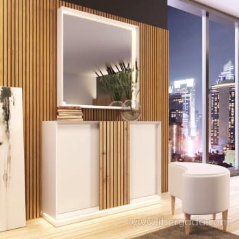 Zapatero Recibidor Blanco/Roble Z08 (100x29x86)