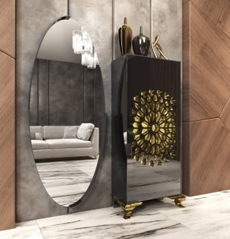 Zapatero Alto Negro/Pan de Oro Z10 (60x29x132)