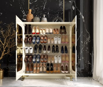 Zapatero Cubo Alto Blanco/Pan de Oro Z12 (120x29x142)-2