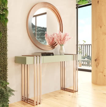 Consola Verde/Cobre R23 1 Cajón (120x40x80)