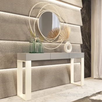 Consola Gris/Blanco R38 3 Cajones (120x40x80)