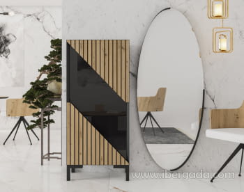 Zapatero Alto Negro/Roble Z17 (60x29x135)