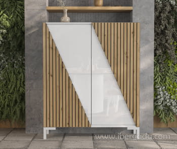 Zapatero Cubo Alto Negro/Roble Z19 (120x29x145)-2