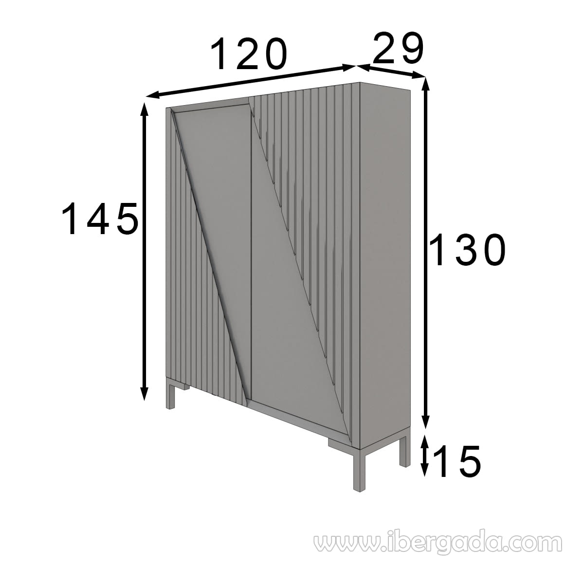 Zapatero Cubo Alto Negro/Roble Z19 (120x29x145)-4