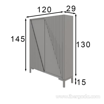 Zapatero Cubo Alto Negro/Roble Z19 (120x29x145)-4