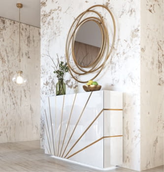 Zapatero Recibidor Blanco/Oro Z20 (120x29x84)