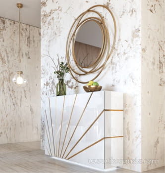 Zapatero Recibidor Blanco/Oro Z20 (120x29x84)