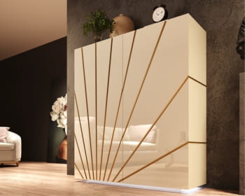 Zapatero Cubo Alto Blanco/Oro Z21 (120x29x139)