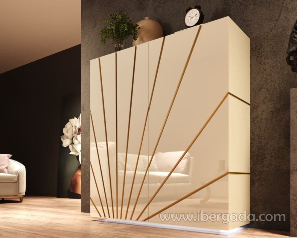 Zapatero Cubo Alto Blanco/Oro Z21 (120x29x139)-1