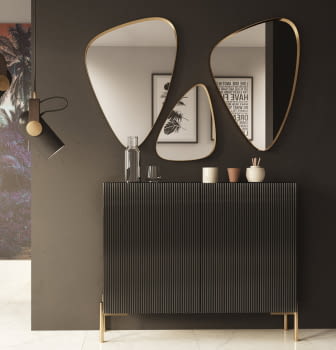 Zapatero Recibidor Negro/Oro Z26 (120x29x100)