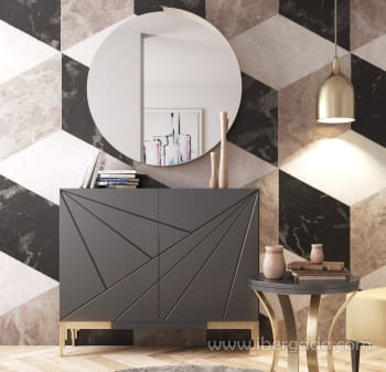 Zapatero Recibidor Negro/Oro Z35 (120x29x100)-1