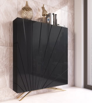 Zapatero Cubo Alto Negro/Oro Z36 (120x29x150)