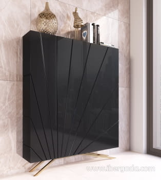 Zapatero Cubo Alto Negro/Oro Z36 (120x29x150)