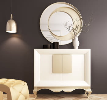Zapatero Recibidor Blanco/Oro Z40 (127x31x114)