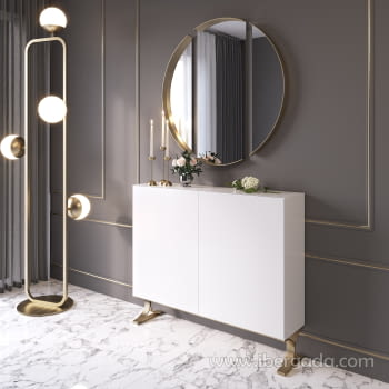 Zapatero Recibidor Blanco/Oro Z41 (120x29x100)