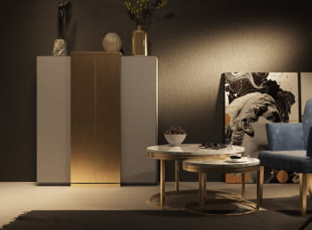 Zapatero Cubo Alto Blanco/Plata Z42 (120x29x134)
