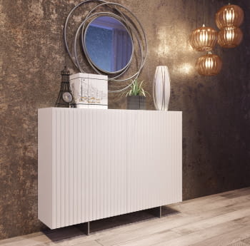 Zapatero Recibidor Blanco/Plata Z46 (120x29x90)