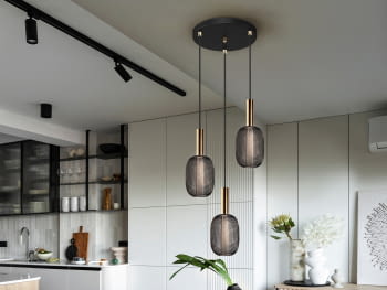 Lampara Micrón Oro/Negro 3L (36x36)