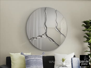 Espejo Surcos Pan de Plata (100x100)