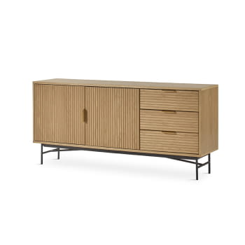 Mueble Aparador Belisa Roble 2 Puertas 3 Cajones (160x40x75)