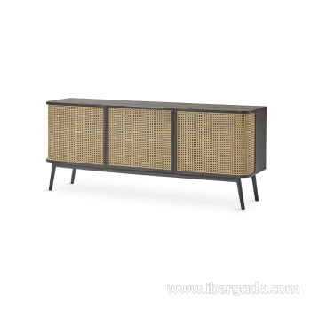 Mueble Aparador Manila Negro 3 Puertas (175x46x75)-2