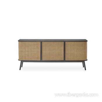 Mueble Aparador Manila Negro 3 Puertas (175x46x75)-3