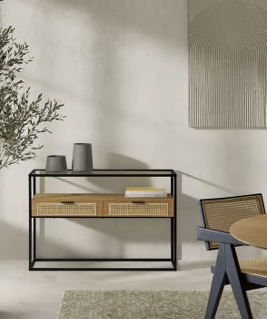 Consola CON-205 Natural 2 Cajones (120x35x80)