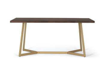 Mesa Comedor Hexágono Nogal/Oro (170x90x76)