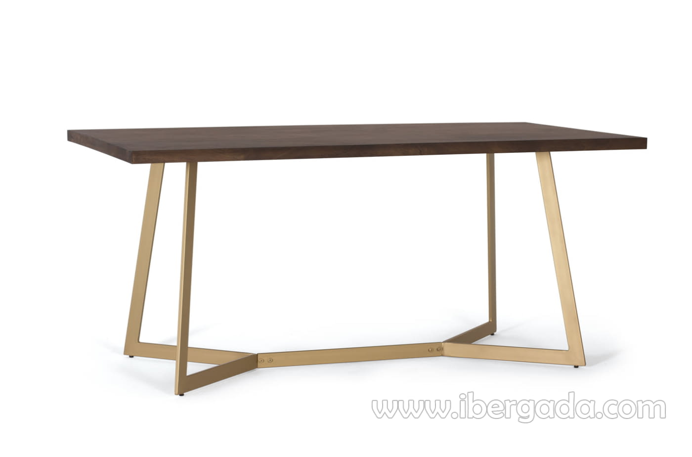 Mesa Comedor Hexágono Nogal/Oro (170x90x76)-3