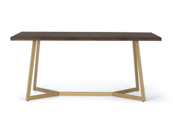 Mesa Comedor Hexágono Nogal/Oro (200x100x76)