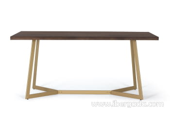 Mesa Comedor Hexágono Nogal/Oro (200x100x76)