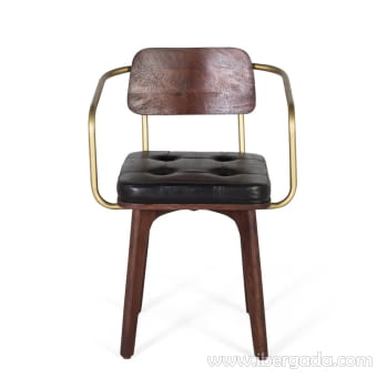 Silla Hexágono Nogal/Oro (55x50x79)-2