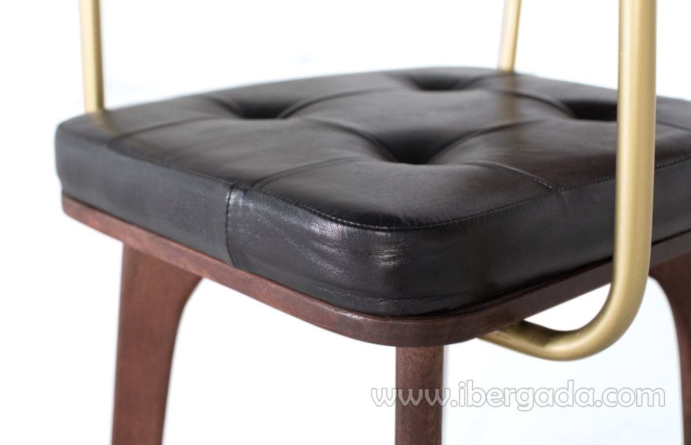 Silla Hexágono Nogal/Oro (55x50x79)-4