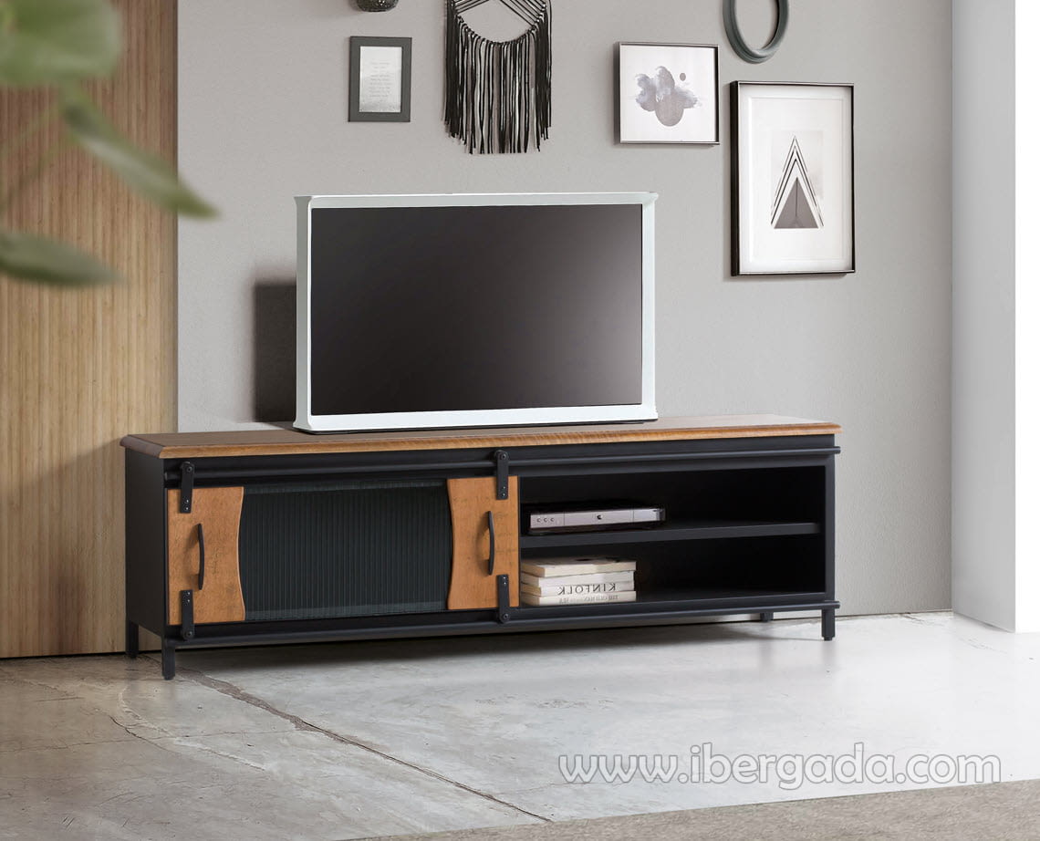 Mueble TV Pavia Mango/Metal (160x40x50)-1