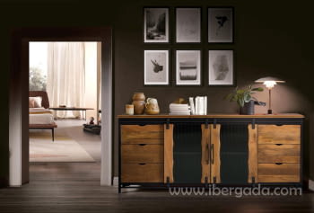 Aparador Pavia Mango/Metal (190x40x80)