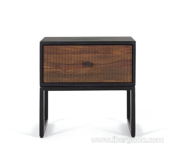 Mesita Noche Lucca Palisandro/Metal (45x45x45)