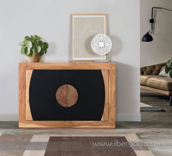 Aparador Samira Madera Acacia 2 Puertas (110x40x74)