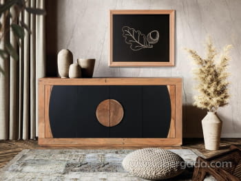 Aparador Samira Madera Acacia 4 Puertas (160x40x76)