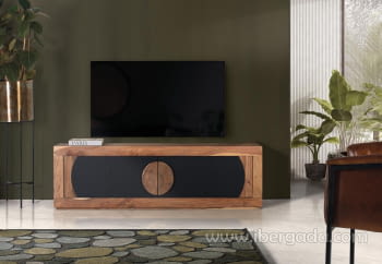 Mueble TV Samira Madera Acacia 4 Puertas (160x40x55)