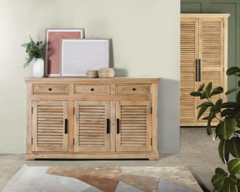 Aparador Kibea Madera Mango 3 Puertas 3 Cajones (150x40x90)