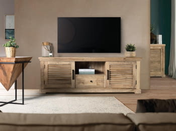 Mueble TV Kibea Madera Mango 2 Puertas 1 Cajón (170x40x60)
