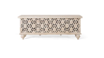 Baúl Madera Mango Blanco (116x40x45)