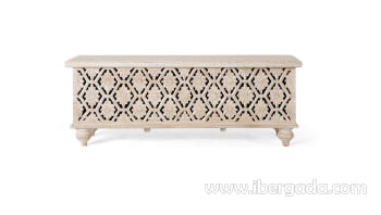 Baúl Madera Mango Blanco (116x40x45)