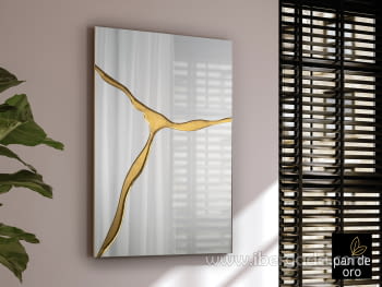 Espejo Surcos II Pan de Oro (80x120)