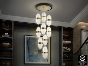 Lampara Garden Negro/Bronce (50x50)