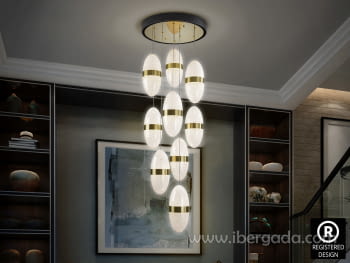Lampara Garden Negro/Bronce (50x50)