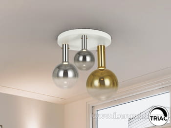 Plafón Matices Blanco/Smoke/Oro 3L (52x52x47)